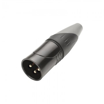 Đầu nối XLR 3 chân HICON HI-X3CM-HD, đầu đực, IP67, màu đen, tiếp điểm mạ bạc